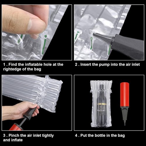 20 Packs Wine Bottle Travel Protector Bags, Wine Travel Bags for Wine Bottles Airplane with Reusable Pump, Safety Choice for Wine Packaging for Air Travel