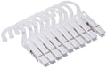 Fox Run Laundry Hooks, Set of 10 Clothing Pin Hooks, White
