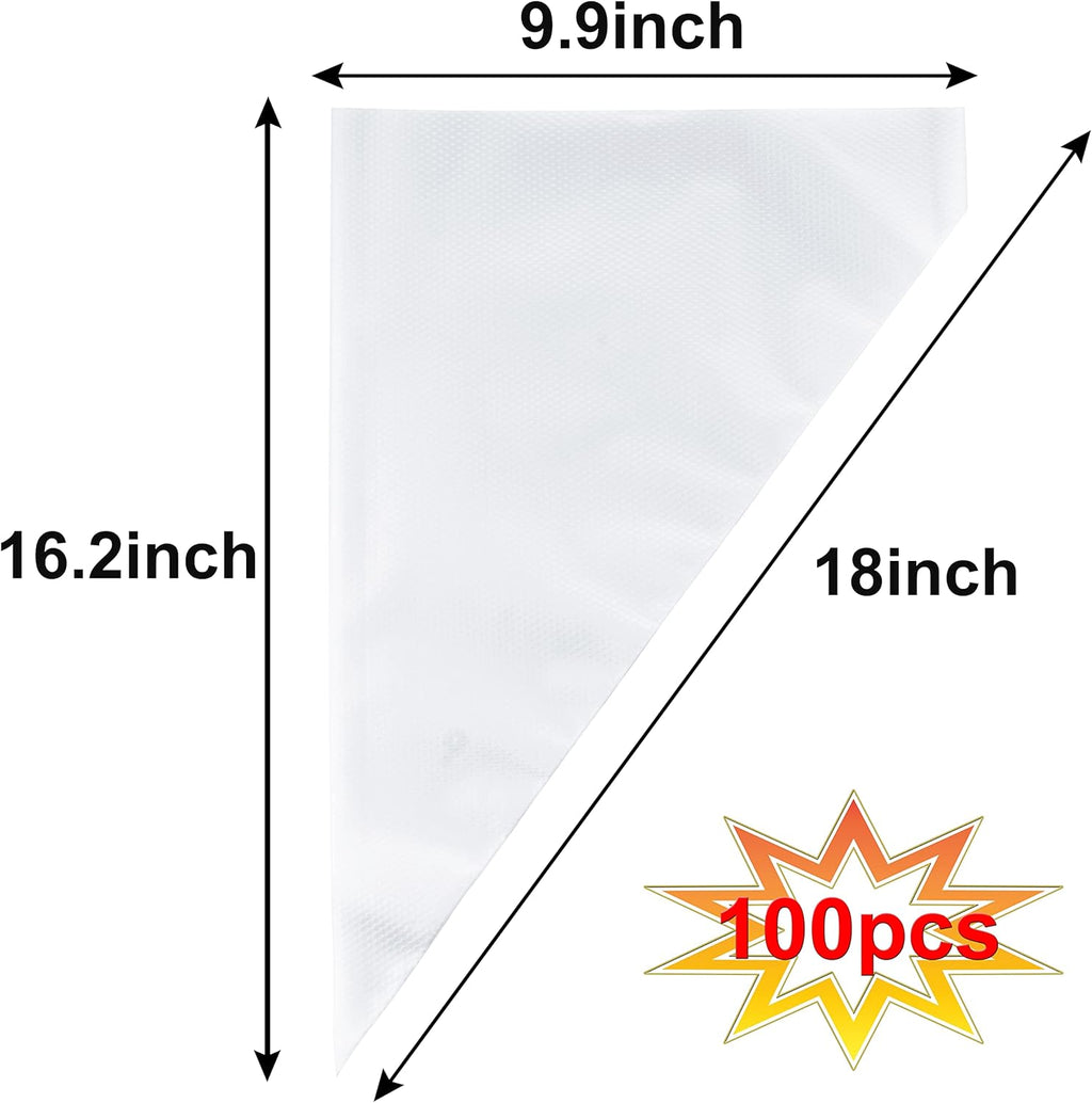 Skiennix Piping Bags - 18 Inch Disposable Pastry Bags | 100 Pack for Cake & Cookie Decorating
