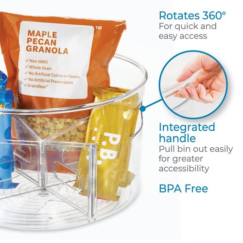 iDesign Linus BPA-Free Plastic Turntable Organizer with Removable Dividers, Spinner