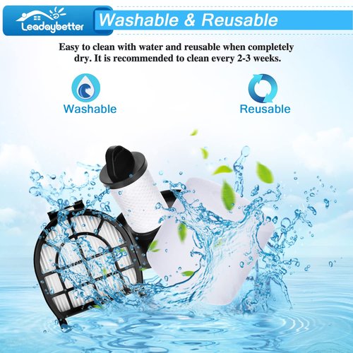 Leadaybetter Filter Replacement for Shark LZ600 LZ601 LZ602 LZ602C APEX UpLight Lift-Away DuoClean Vacuum Cleaner, 2 Post HEPA & 2 Pre Motor Filters 4 Foam Filters, Part # XHFFC600 & XFFLZ600