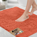 GORILLA GRIP Bath Rug Mat - Thick Soft Absorbent Chenille | Quick-Dry Microfiber 36x24 Coral