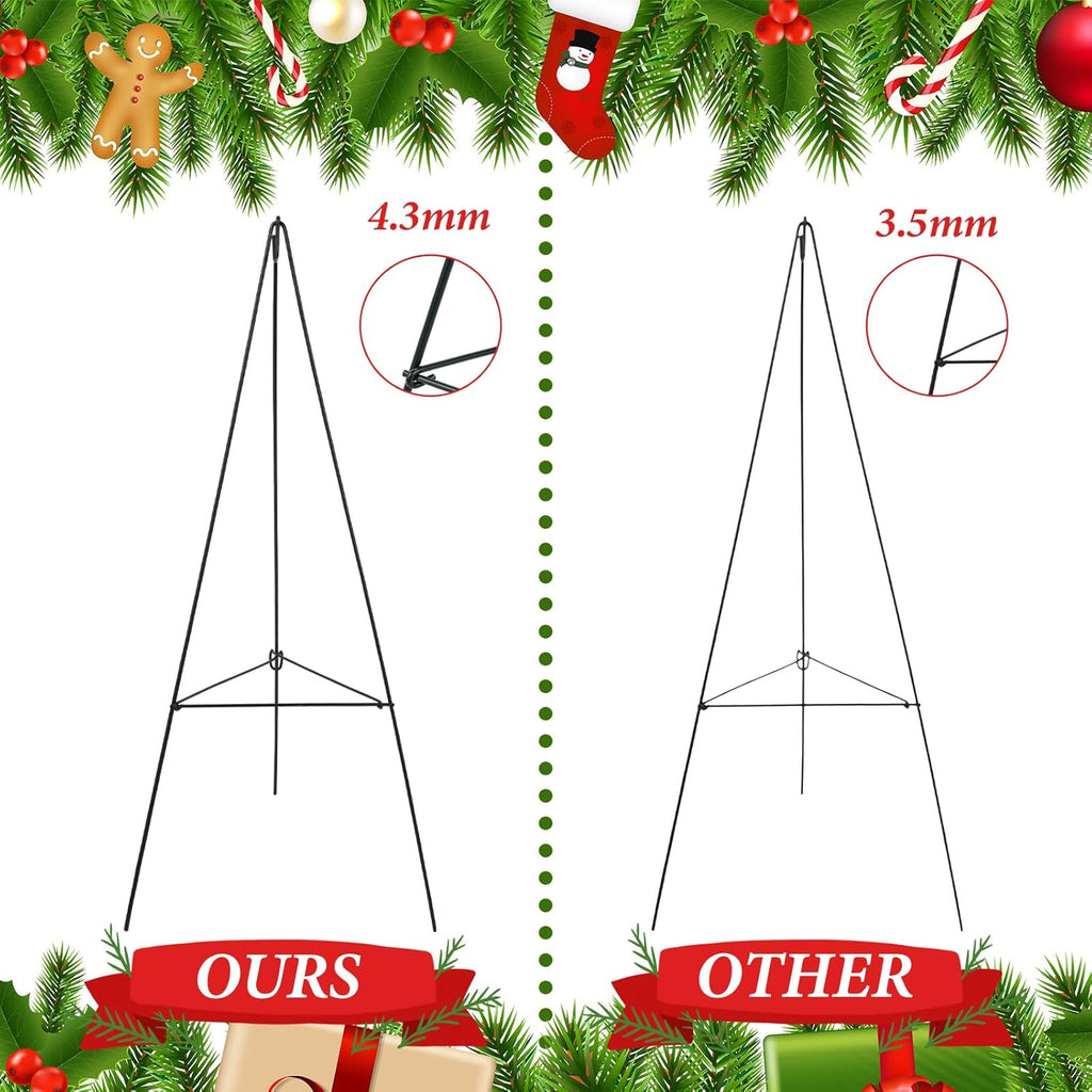 Soaoo Christmas Wreath Stand - Metal Easel for Cemetery Grave Flowers | 30-Inch Holder