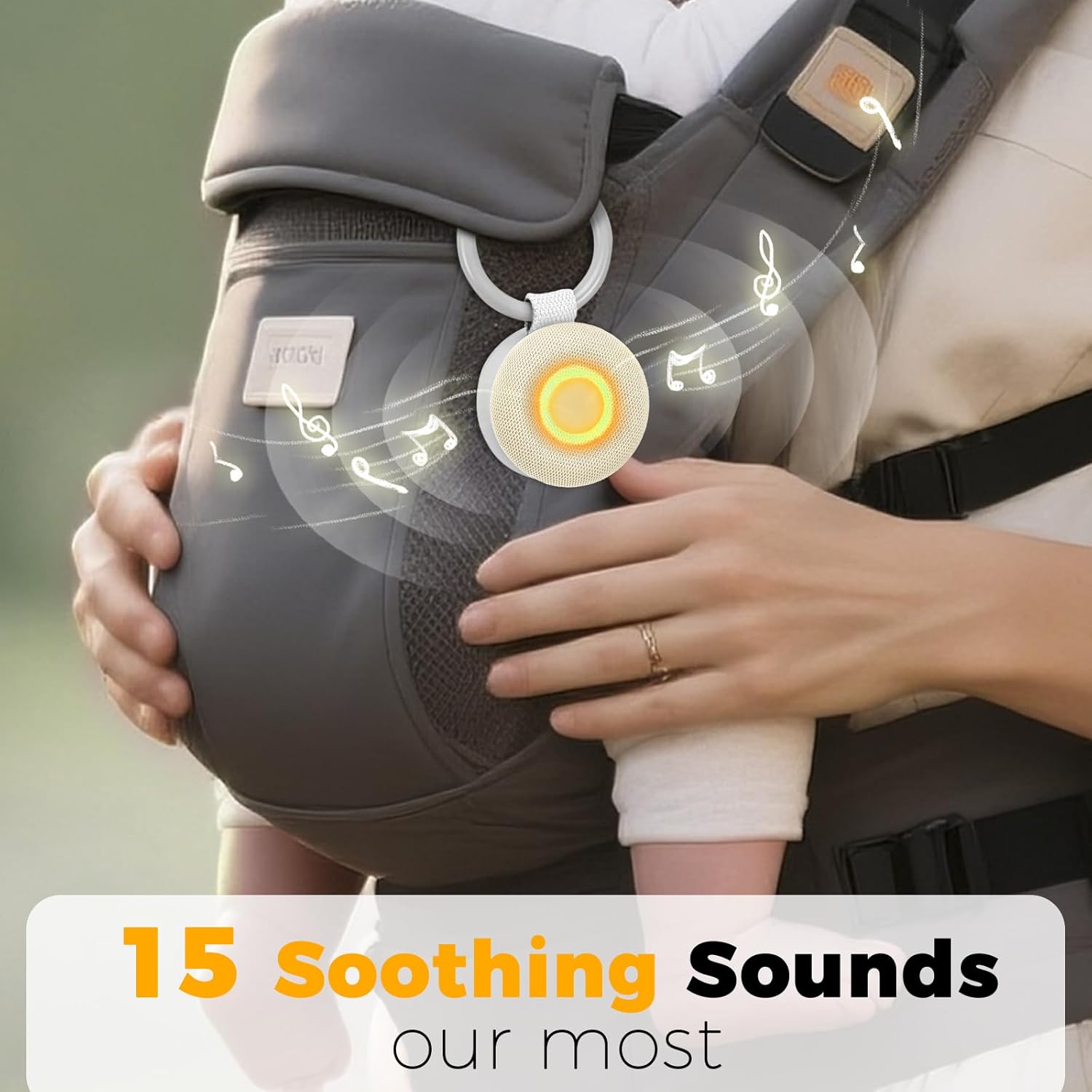 Portable Sound Machine - White Noise for Baby Sleep | 15 Soothing Sounds & 7-Color Night Light