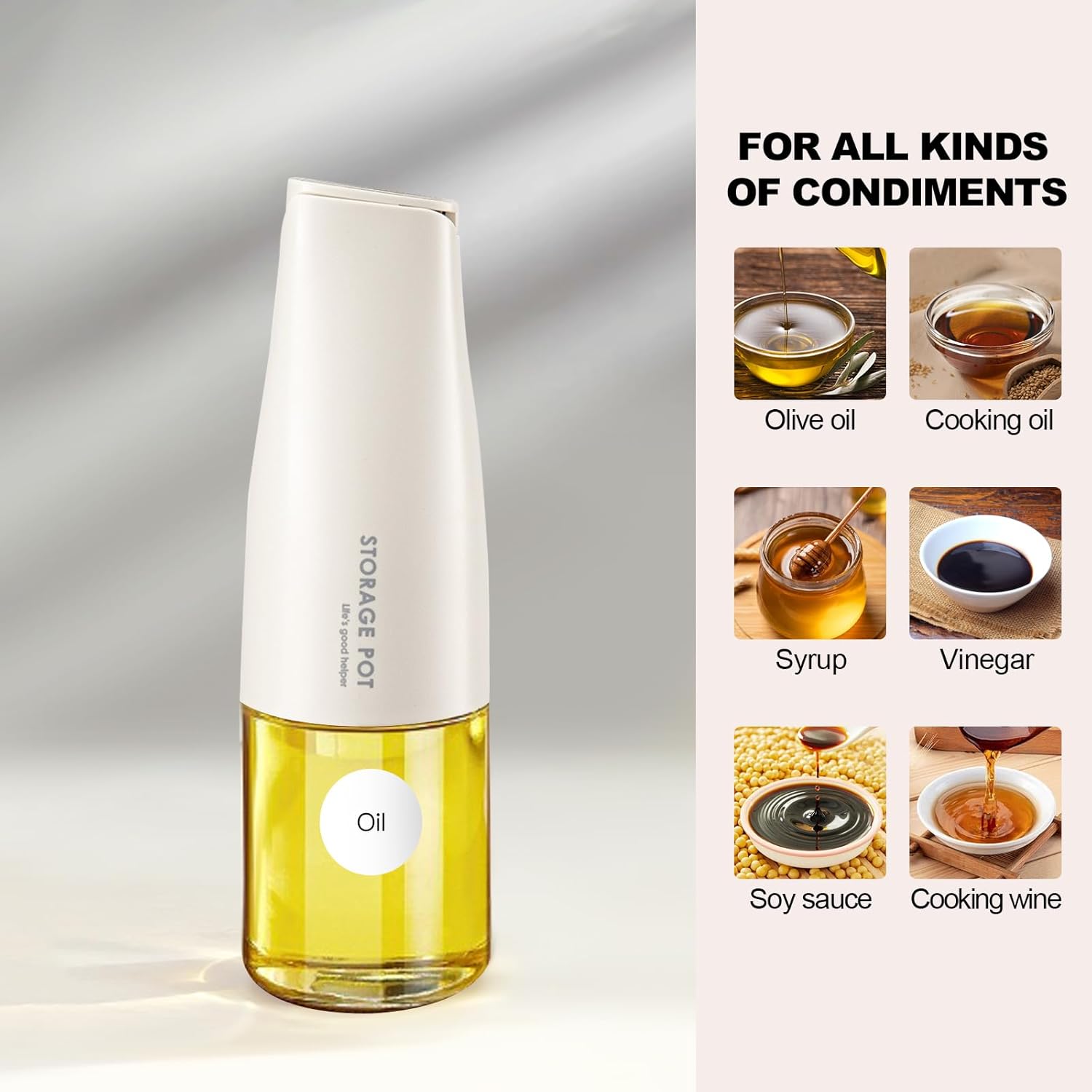 YARRAMATE Olive Oil Dispenser - Large Capacity 500ml Glass Bottle | Leak-Proof & Non-Drip Design