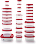 Rubbermaid 60-Piece Food Storage Container Set - Microwave & Dishwasher Safe | Red, Perfect for Meal Prep