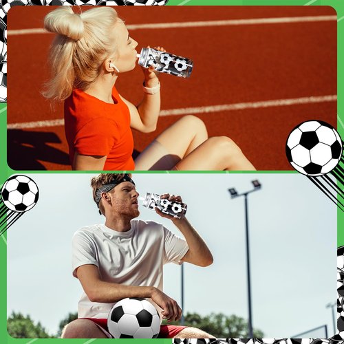 Domensi 36 Pack 14.2 oz Soccer Plastic Cups Soccer Party Favors Team Gifts Plastic Tumbler with Lid and Straw Bulk Clear Reusable Juice Bottle for Birthday Sport Themed Party Supplies for Team Fan