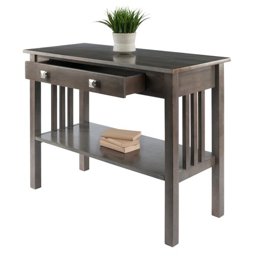 Winsome Wood Stafford Console Hall Table, Oyster Gray