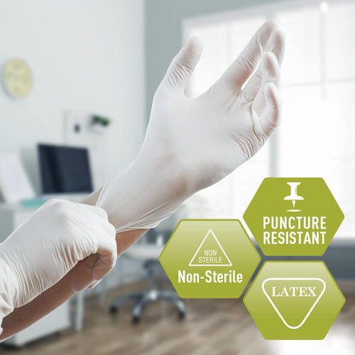 MedPride Powder-Free Latex Exam Gloves, Large, Box/100