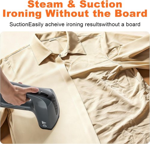 GHORA Handheld Vacuum Steamer for Clothes - 3500Pa Strong Suction & Portable Travel Iron (110-120V)