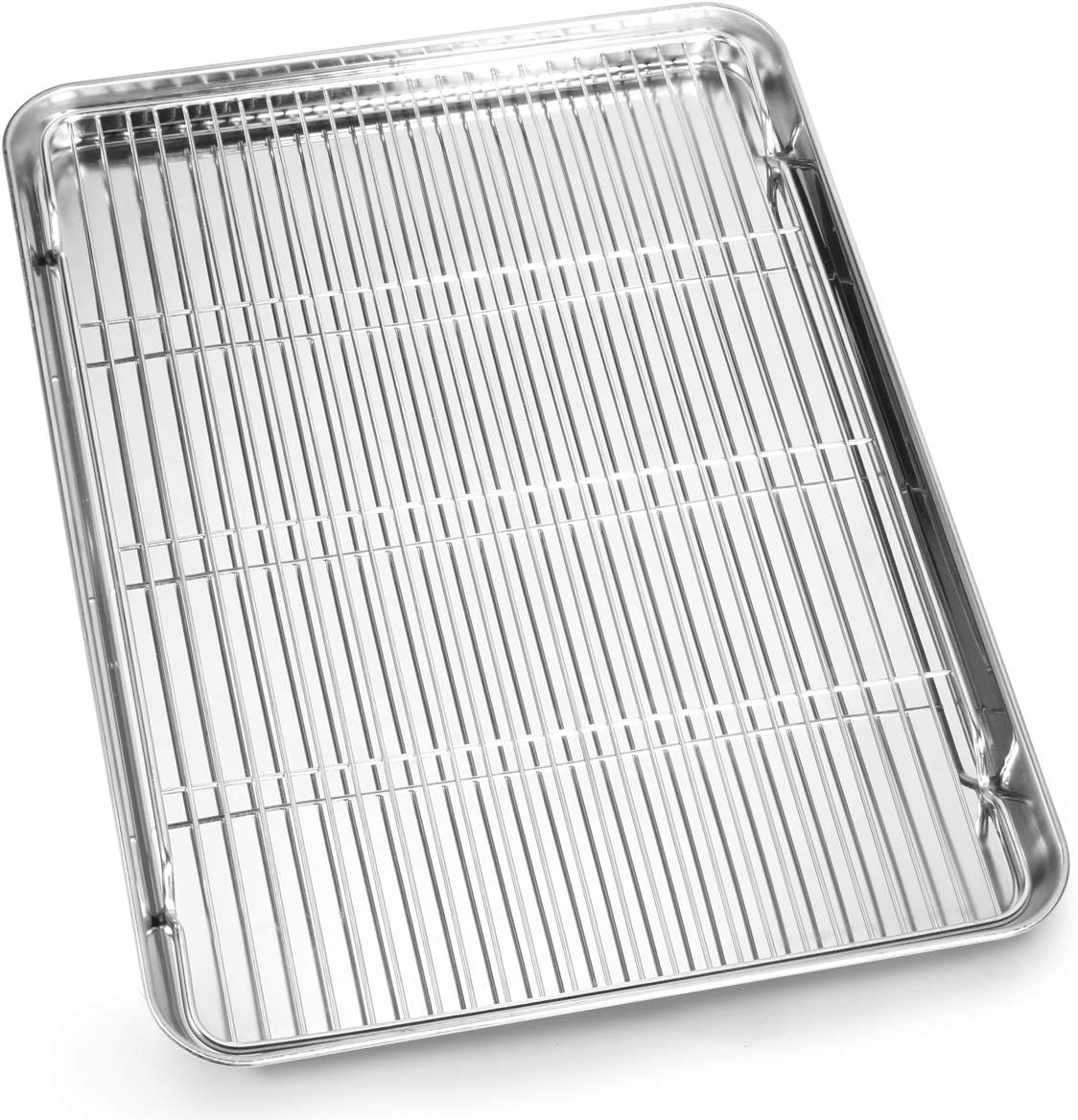 Regine Switzerland Cookie Sheet and Cooling Rack Set - 16-Inch Stainless Steel Bakeware, Non-Toxic & Easy Clean
