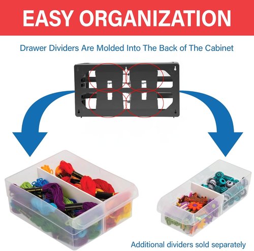 Akro-Mils 26-Drawer Storage Cabinet - Versatile Organizer for Garage, Crafts & Makeup | 20" W x 6" D x 10" H - Black