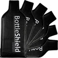 Reusable Wine Protector Travel Bag by Bottle Shield (6-pack) - Bubble Cushioning Wrap Suit - Unbreakable Bottle Sleeve, Leak Proof - Wine Tote Bags Accessory for Suitcase Luggage, Black