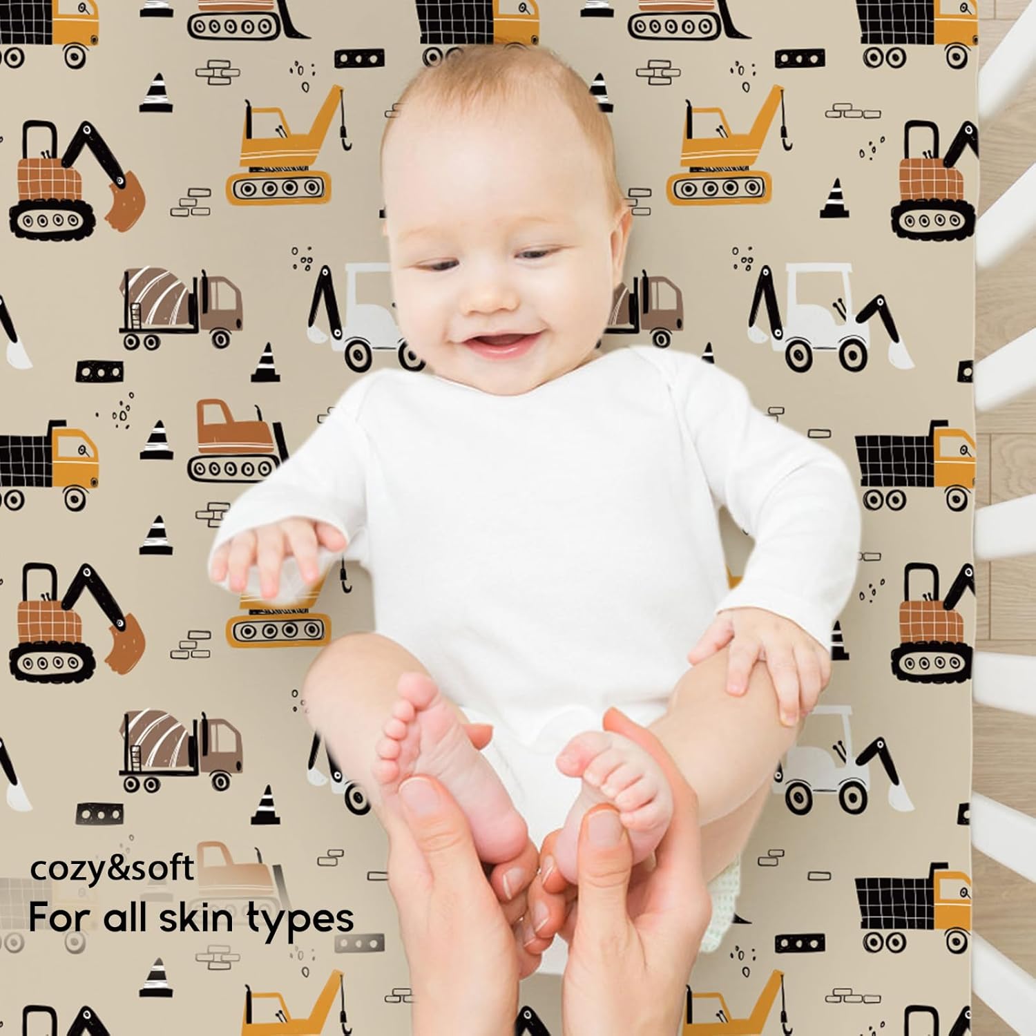 Yoofoss Fitted Pack and Play Sheets - Soft, Breathable Mini Crib Sheets 2-Pack (Brown & Stripe)