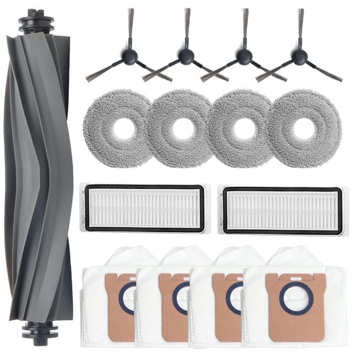 Bluearks Replacement Parts for Dreame L20 Ultra / L30 Ultra Robot Vacuum Cleaner, 1 Main Brush, 4 Dust Bags, 4 Mop Pads, 2 HEPA Filters, 4 Side Brushes