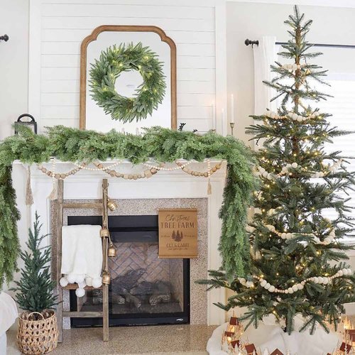 Artiflr Artificial Christmas Pine Garland Clearance, 6 Feet Winter Greenery Garland for Holiday Season Mantel Fireplace Table Runner Centerpiece Decoration