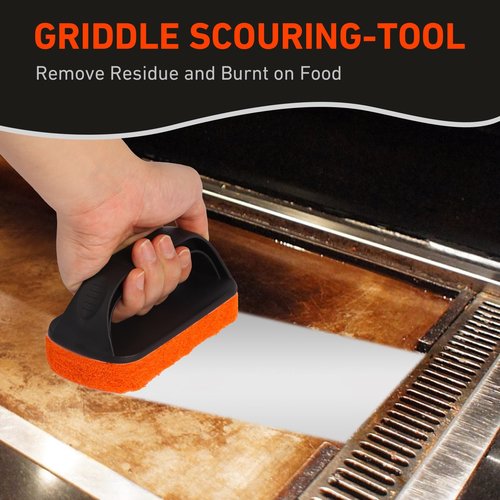 14-Piece Griddle Cleaning Kit for Blackstone and Camp Chef, Non-Scratch Scouring Pads for Cleaning Kitchen, Bathroom, Flat Top Grill Cleaning Kit with 13 Griddle Scrubber Pads with 1 Upgraded Handle