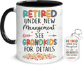 Hyturtle Funny Retirement Mug Gift For Grandma, Retired Under New Management See Grandkids For Details Coffee Mug 11oz, Retirement Gifts, Retired Gifts Mom Nana Women Grandma On Birthday Christmas