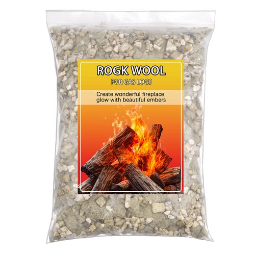 Rock Wool Gas Fireplace Embers, 6 oz, Glowing Ember Enhancement for Gas Logs and Fireplaces