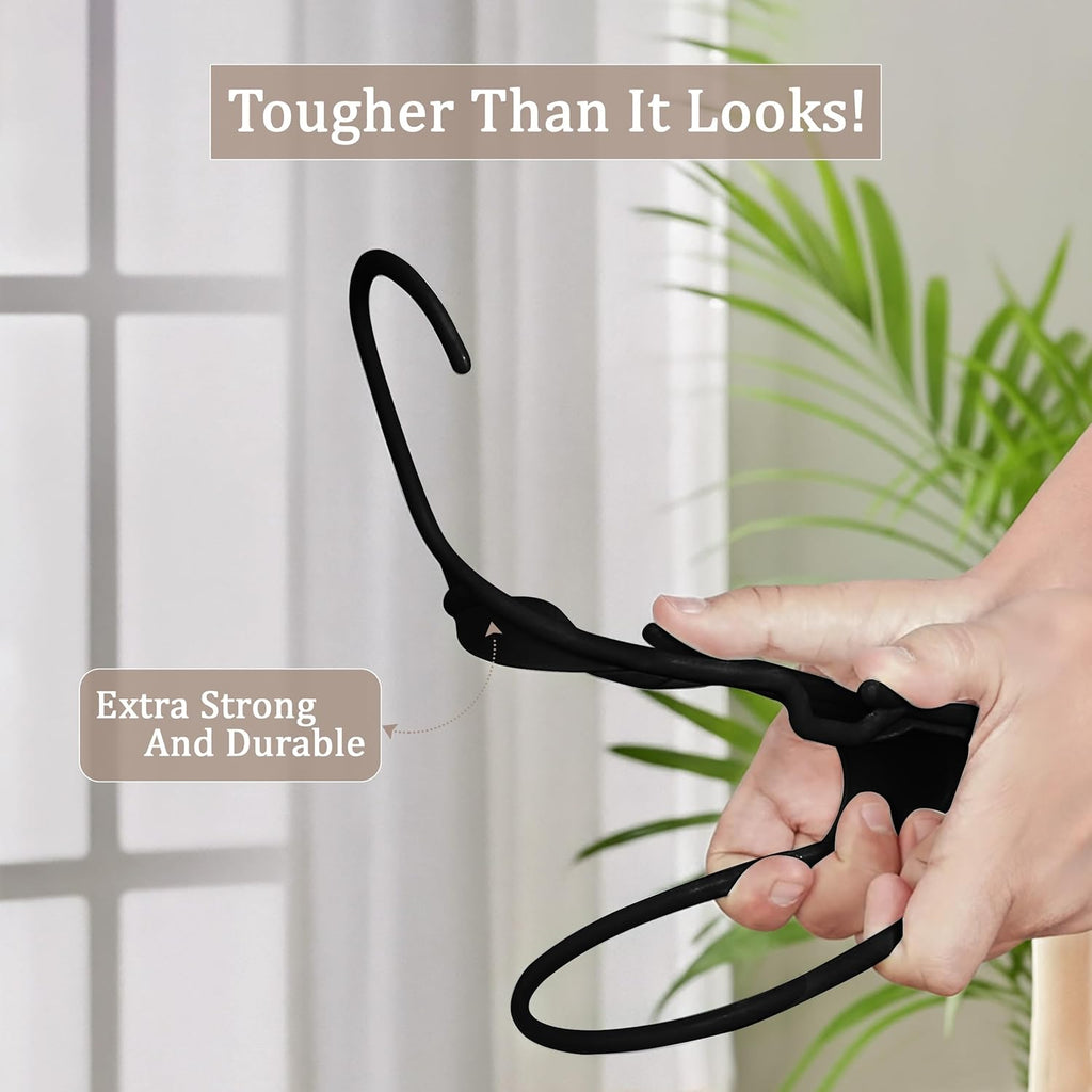 Utopia Home Plastic Hangers - 50 Pack Space-Saving Non-Slip Clothes Hangers for Closet Organization | Black