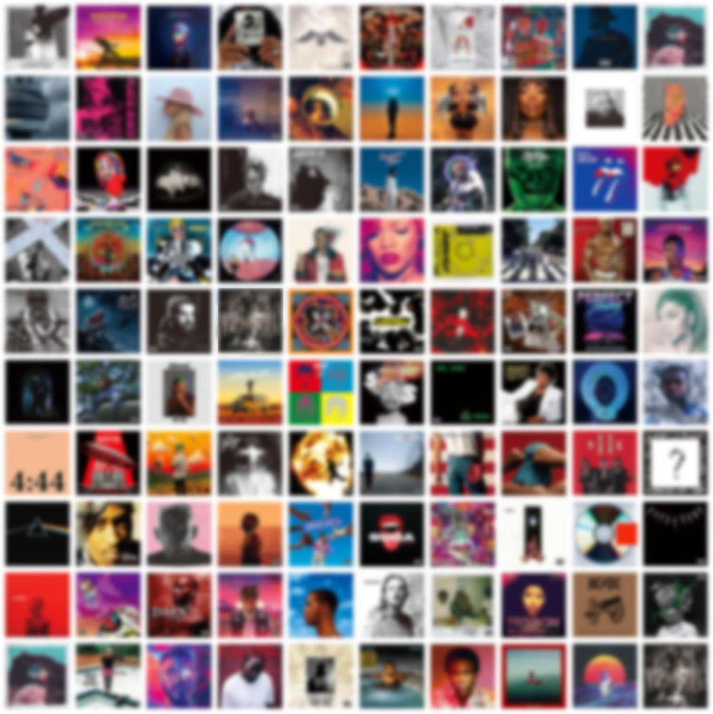 Art·Zone 100 Pcs 5x5 Inch | Wall Collage Kit for Bedroom Decor, Album Covers & Music Themes