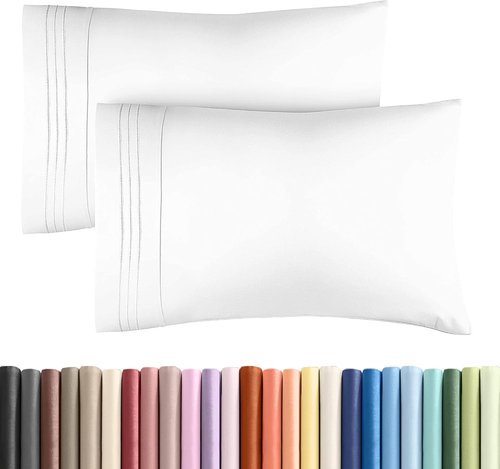 King Standard Pillow Cases - Ultra-Soft Hotel Quality Covers | Fade-Free & Wrinkle Resistant - 2 Piece Set in White