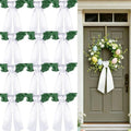 Dream Loom Wreath Sash - 12pcs White Garland Ribbon Accessories for Christmas & Wedding Decor