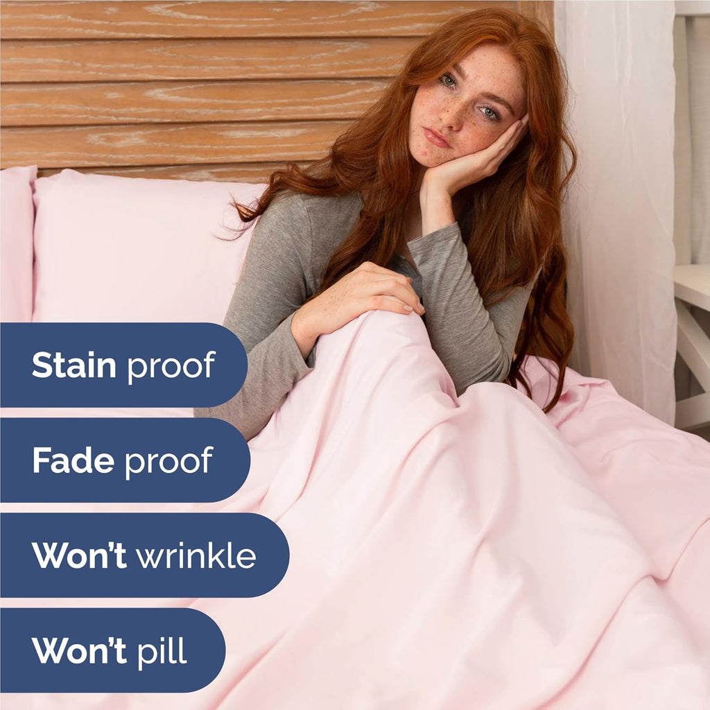 Skiennix Twin XL Sheet Set - Comfy Cooling Bed Sheets | Luxury Hotel Quality - Deep Pockets, Lavender Pink