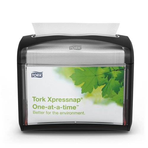 Tork Xpressnap Napkin Dispenser Black, N4 Compatible, Signature Range 4-Pack (6232100)