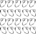Whaline 36-Pack Diamond Engagement Rings | Bridal Shower & Wedding Table Decorations