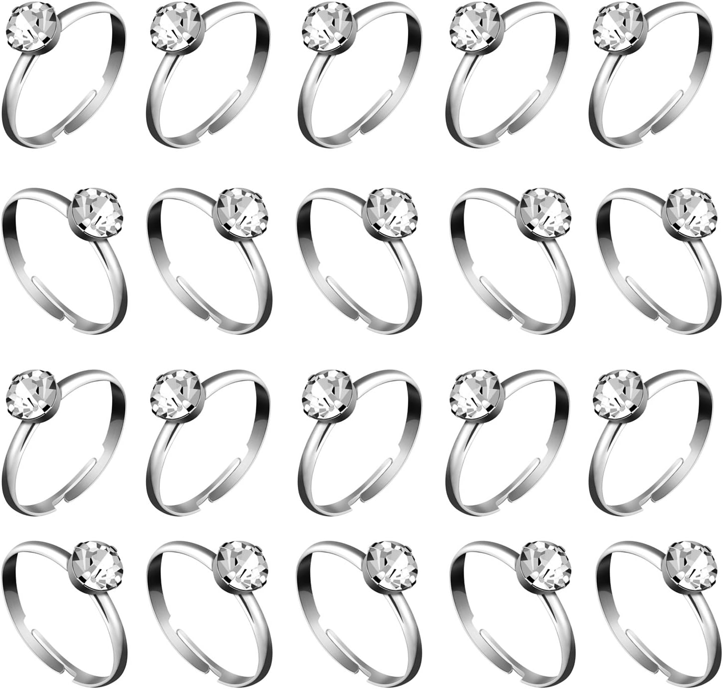 Whaline 36-Pack Diamond Engagement Rings | Bridal Shower & Wedding Table Decorations