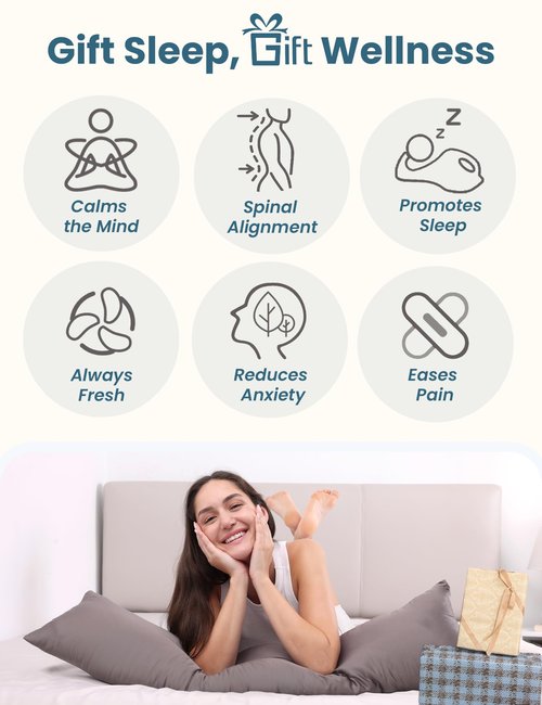 ZonLi Cooling Weighted Body Pillow with Bamboo Cover(41" x 10") 6.5lbs, Quilted Glass Beads Body Pillows for Adults Weighted Pillow for Deep Sleepers, Full Body Pillow for Side Sleepers