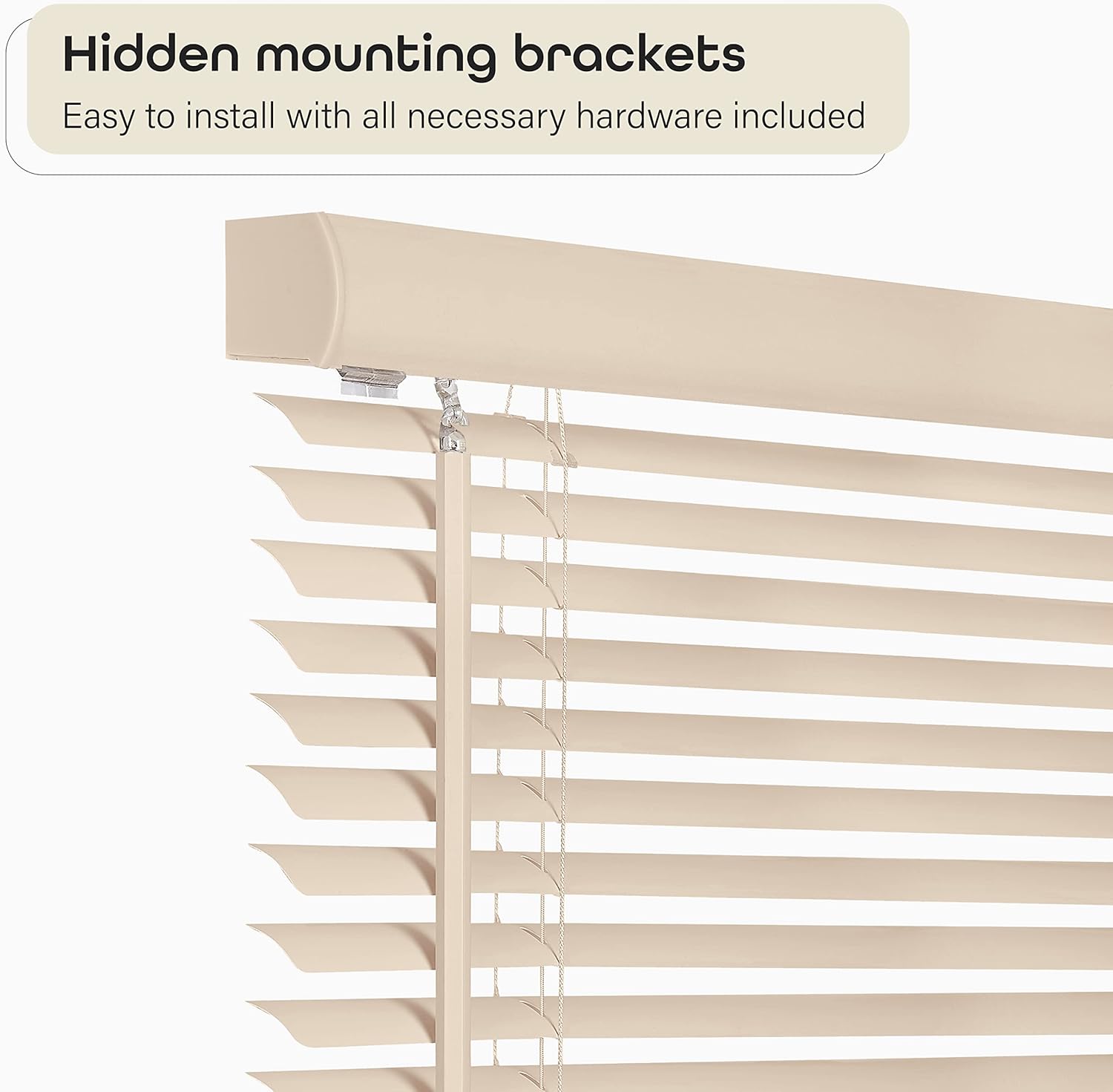 Achim Home Decor Cordless Mini Blinds - Light Filtering, 23" W x 72" L, 1" Slat - Alabaster Color