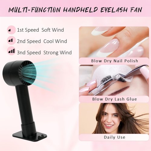 EMEDA Lash Shampoo Kit - Oil-Free Cleanser & Rinse Bottle with Rechargeable Fan Dryer | 2.02 fl oz