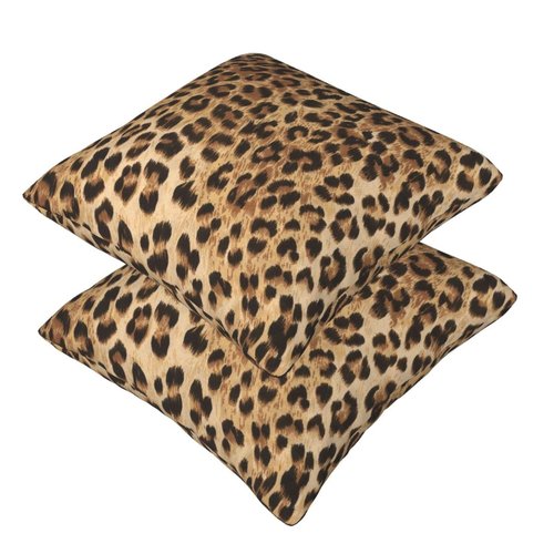 Tebjh Leopard Pillow Covers 20x20 in Sets of 2 Couch Pillow Case Modern Decorative Square Throw Pillows for Home Living Room Bedroom Bed Cushion