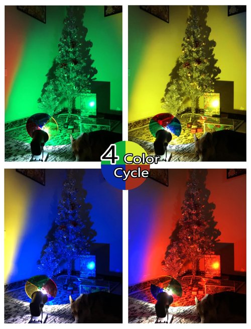 Color Wheel for Christmas Tree with Timing Function, E27 LED Light Won't get hot, Quiet Smooth Rotating Color Wheel for Vintage Silver Tinsel Tree, Retro Home Decoration for Aluminum Tree Gift