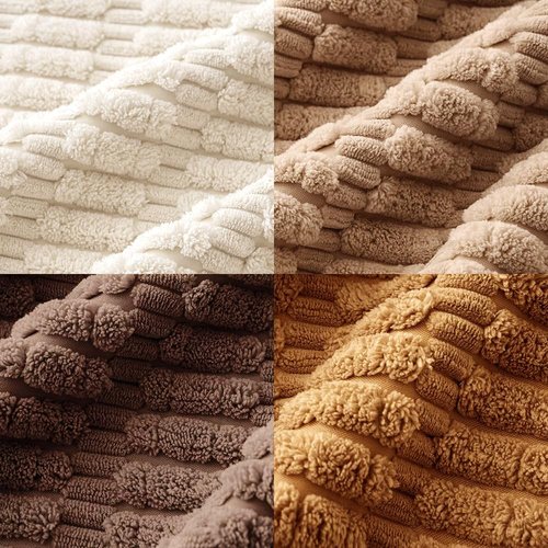 MIULEE Decorative Throw Pillow Covers - Pack of 4 Neutral Corduroy 18x18 Inch for Rustic Farmhouse Home Decor | Soft Striped Design in Brown