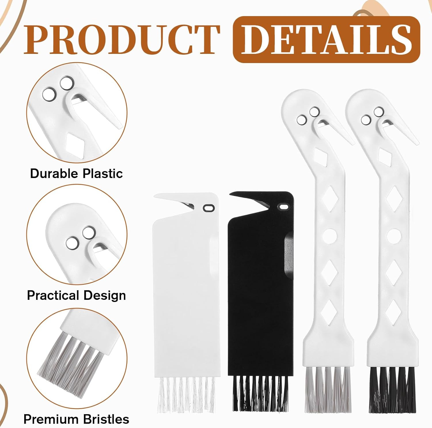 Skiennix Handheld Vacuum Cleaner Brush - 2-in-1 Universal Dust & Roller Tool for Robot Cleaning | 4 PCS Set