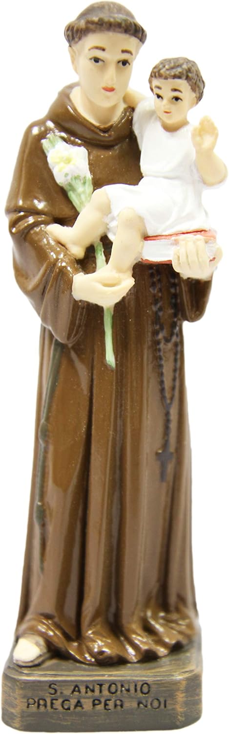 Vittoria Collection | 6" Saint Anthony of Padua Statue - Made in Italy, Doctor of the Church