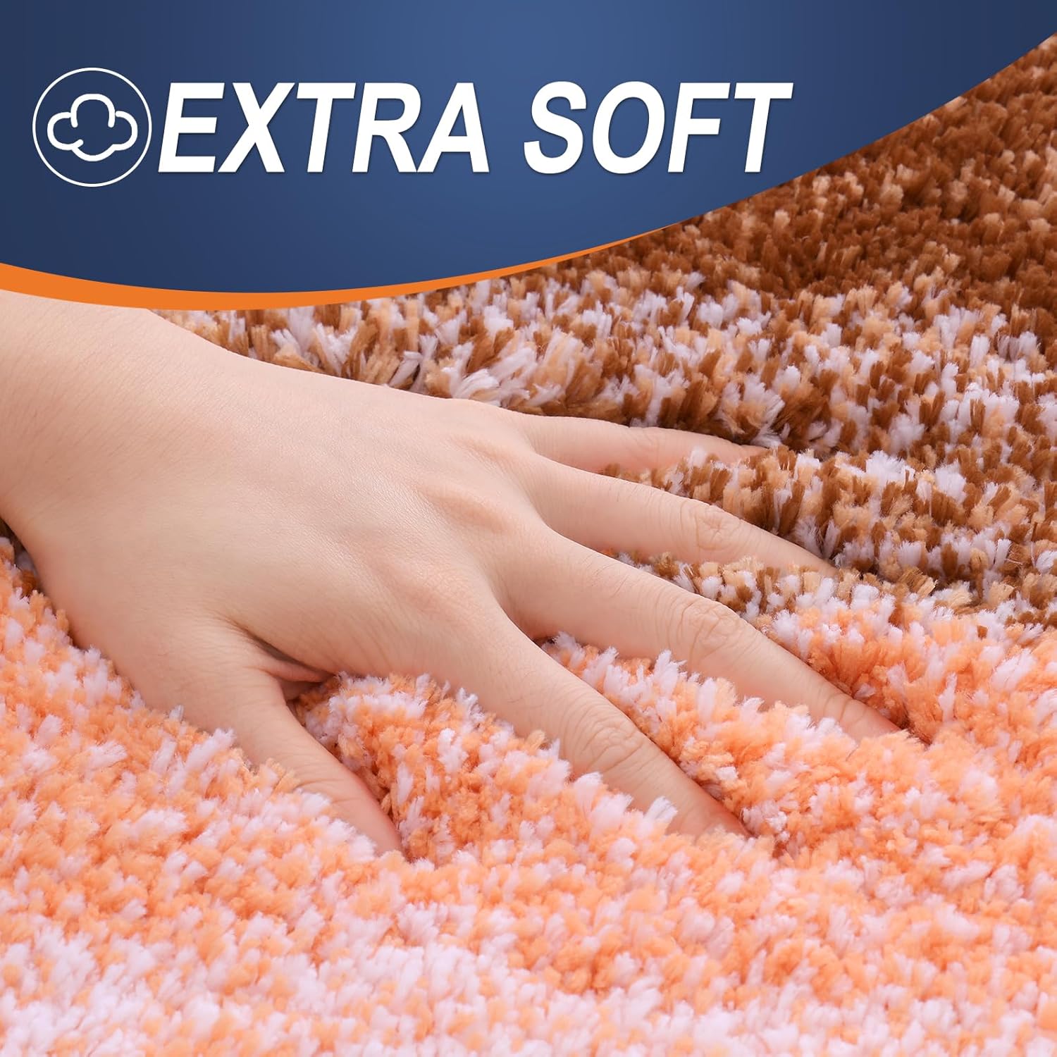 OLANLY Extra Soft Microfiber Bathroom Rug Mat - Quick Dry, Machine Washable, 24x16, Orange