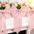 Skiennix 6.5ft Pink Bows Garland Banner - 6 Pcs Pre-Strung Bow Party Decorations for Birthdays & Showers