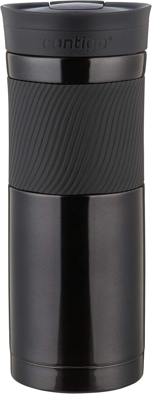 Contigo Byron Snapseal Travel Mug - Stainless Steel Leakproof Tumbler with Easy-Clean Lid | 590 ml, Black