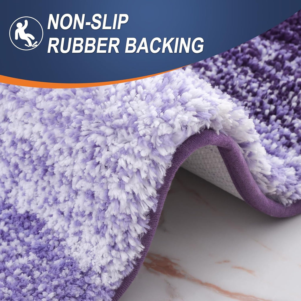 OLANLY Large Bathroom Rug Mat - Extra Soft Microfiber, Quick Dry & Machine Washable | 54x24, Violet