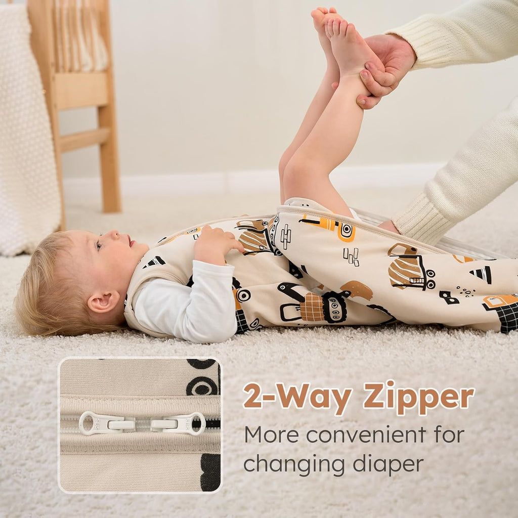 Yoofoss Baby Sleep Sack | 1.5 Tog Wearable Blanket for 6-12 Months | Soft Organic Cotton, 2-Way Zipper