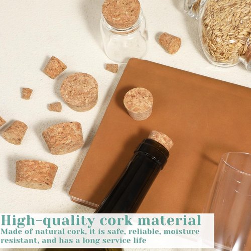 30pcs Natural Corks Stoppers for Bottles Tapered Plugs Corks Bottle Stoppers Assorted Size Soft Wood Cork Replacement Bottle Lids for Salt and Pepper DIY Crafts Sealing Laboratory & Wine Bottles