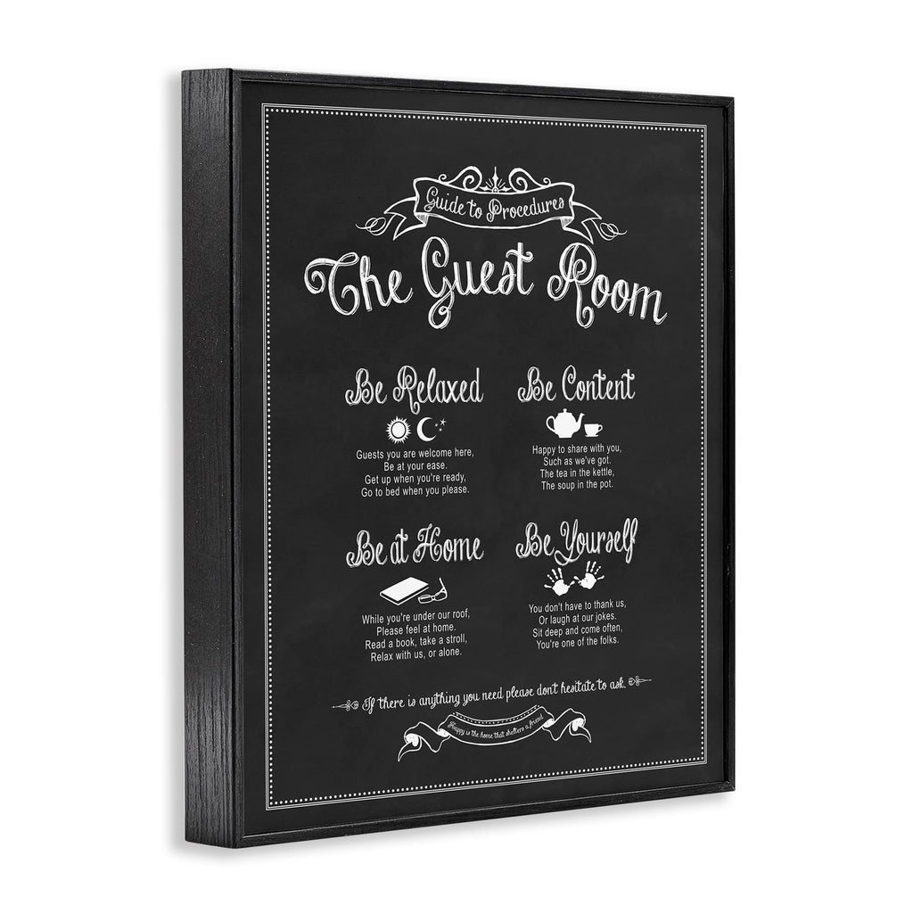 Stupell Industries The Guest Room Guide Black Framed Wall Art, 11x14, Design by Artist Lettered and Lined
