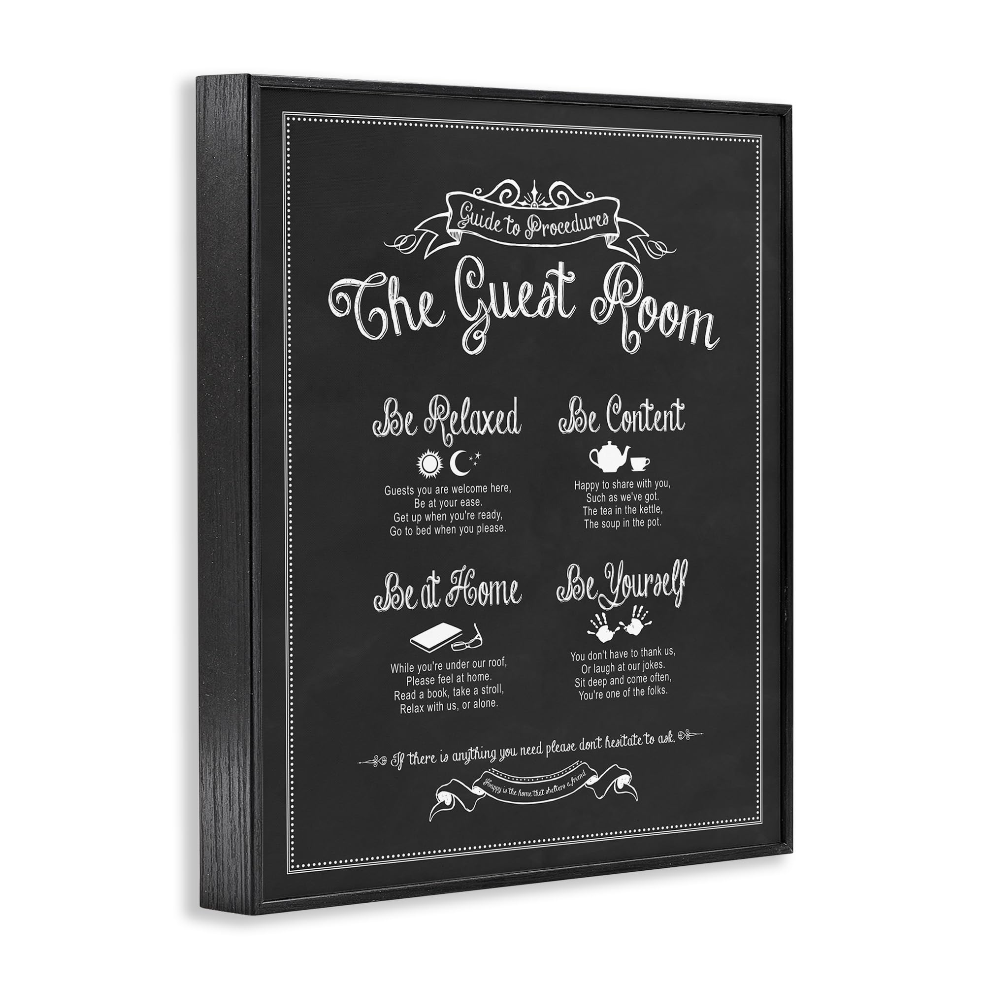 Stupell Industries The Guest Room Guide Black Framed Wall Art, 11x14, Design by Artist Lettered and Lined