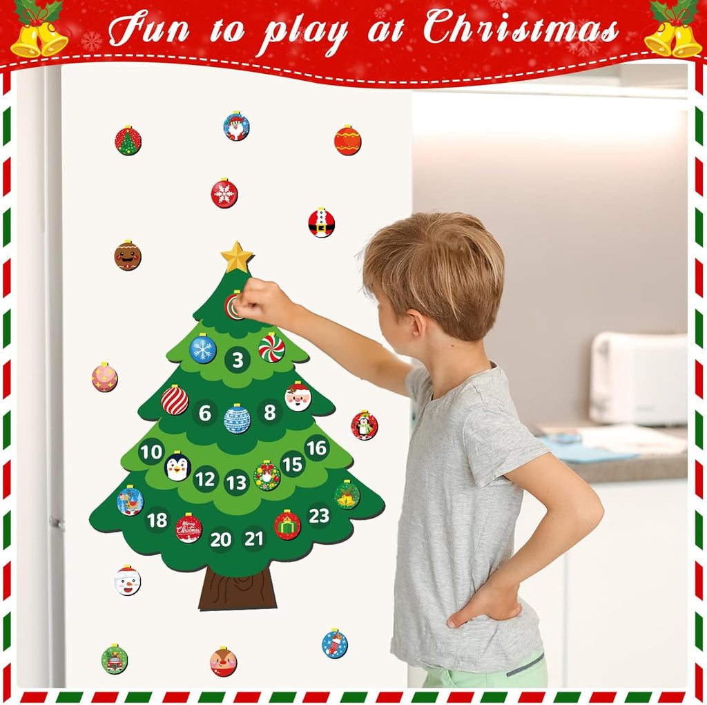 Skiennix Christmas Advent Calendar Magnets - Countdown to Xmas Tree | Fun Holiday Decor for Kids & Adults