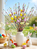 Skiennix 13PCS Artificial Easter Spray Vines - Pastel Eggs & Berries for Spring Decor