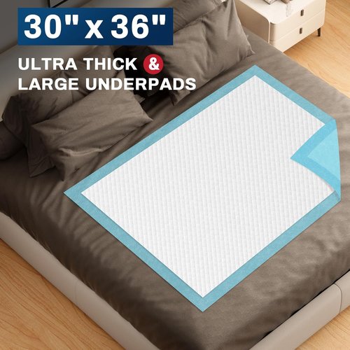 BIGGMED Tear-Resistant Disposable Bed Pads - 30" x 36" | 100 Count Absorbent Underpads for Adults, Kids, Pets